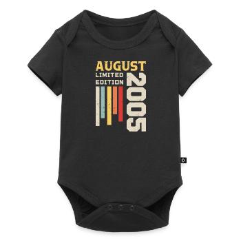 August 2005 - Geburtstagsgeschenk August 2005 August - Baby Premium Kurzarmbody - Schwarz - Vorne