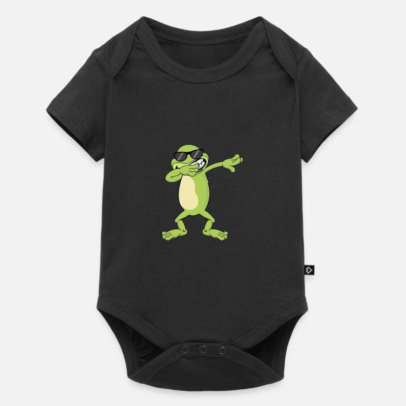 Frosch Dabbing Dab Geschenk - Baby Premium Kurzarmbody - Schwarz