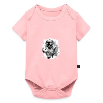 Bulldog Dog Soccer Équipe sportive - Body à manches courtes Premium Bébé - rose - Devant