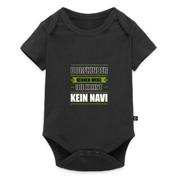 Dorfkind Bauer Landei Landleben Geschenk - Baby Premium Kurzarmbody - Schwarz - Vorne