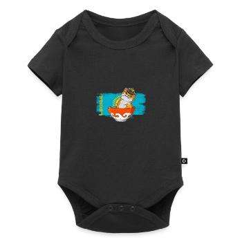 Kasachstan UdSSR Flage Astana Katze Herkunft - Baby Premium Kurzarmbody - Schwarz - Vorne