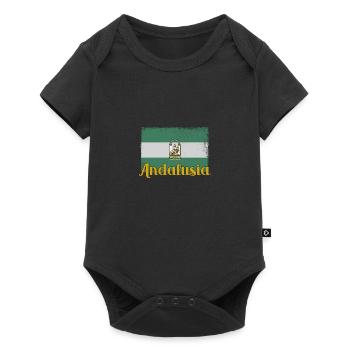 Andalusien Flagge Iberische Halbinsel Sevilla - Baby Premium Kurzarmbody - Schwarz - Vorne