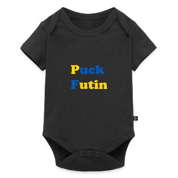 Puck Futin Ukraine Solidarität - Baby Premium Kurzarmbody - Schwarz - Vorne