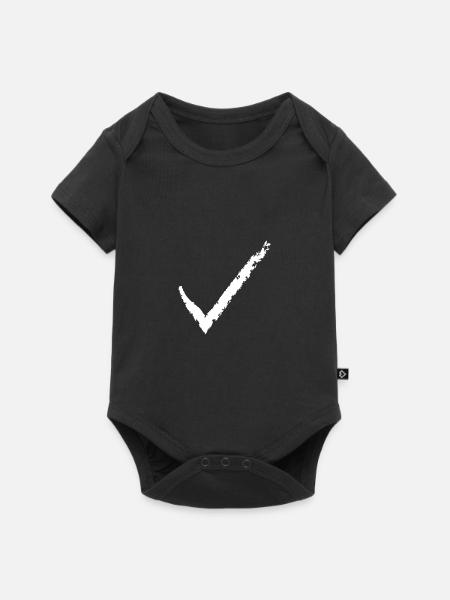 Häkchen - Baby Premium Kurzarmbody - Schwarz