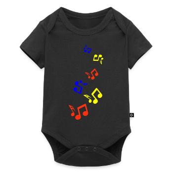 Musiknoten zeichen - Baby Premium Kurzarmbody - Schwarz - Vorne