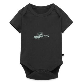 Silhouette de skieur de sports d'hiver de dameuse de neige - Body à manches courtes Premium Bébé - noir - Devant