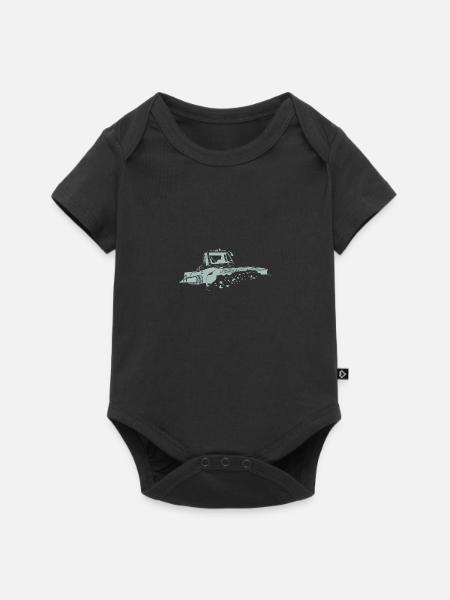Pistenraupe Ski Wintersport Skifahrer Silhouette - Baby Premium Kurzarmbody - Schwarz