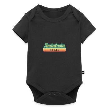 Sevilla Granada Andalusien Spanien Flagge - Baby Premium Kurzarmbody - Schwarz - Vorne