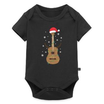 Cadeau de vacances d'amant de musique de guitare drôle de Noël - Body à manches courtes Premium Bébé - noir - Devant