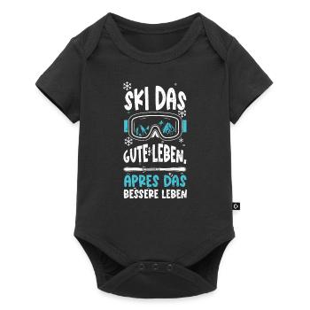 Ski das gute Leben, Apres das be... - Baby Premium Kurzarmbody - Schwarz - Vorne