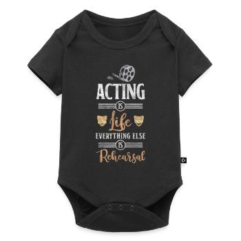 Bühne Drama Oper Broadway - Baby Premium Kurzarmbody - Schwarz - Vorne