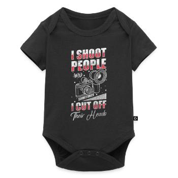 Fotograf Bild Motiv Herzschlag - Baby Premium Kurzarmbody - Schwarz - Vorne