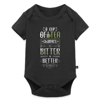 Tea Lovers Relaxation Warm - Baby Premium short-sleeve bodysuit - black - Front