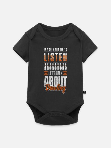 Bowlingkugel Bahn - Baby Premium Kurzarmbody - Schwarz
