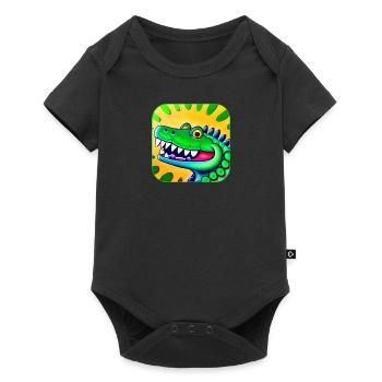 Funny crazy colorful crocodile - Baby Premium short-sleeve bodysuit - black - Front