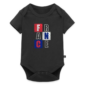 Frankreich - Baby Premium Kurzarmbody - Schwarz - Vorne