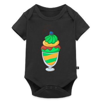 Crème glacée, crème glacée, crème glacée, crème glacée, boule, crème glacée, sundae - Body à manches courtes Premium Bébé - noir - Devant