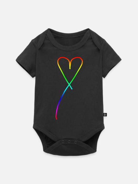 Stolzes Herz - Baby Premium Kurzarmbody - Schwarz