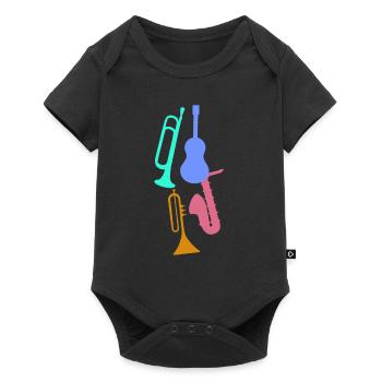 Jazz,Instruments,Trompette,Guitare,Saxophone - Body à manches courtes Premium Bébé - noir - Devant