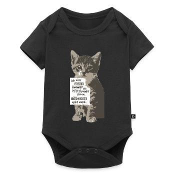 Ich muss nicht immer im Mittelpunkt stehen KATZE - Baby Premium Kurzarmbody - Schwarz - Vorne