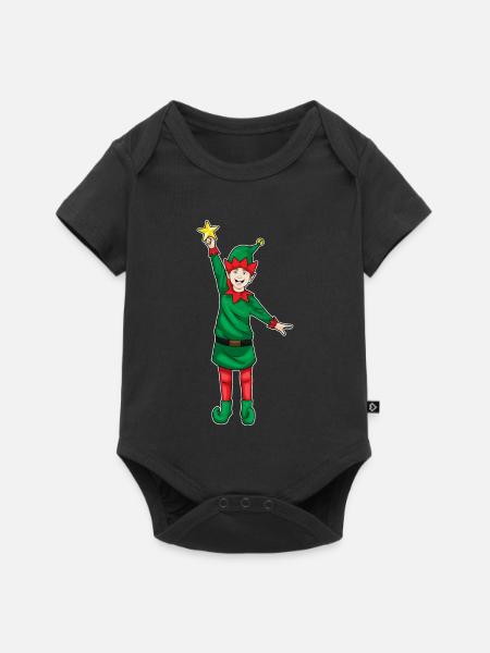 Elf Weihnachten Weihnachtsstern - Baby Premium Kurzarmbody - Schwarz