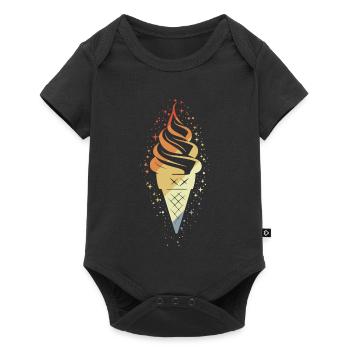 Cornet de crème glacée vintage - Body à manches courtes Premium Bébé - noir - Devant