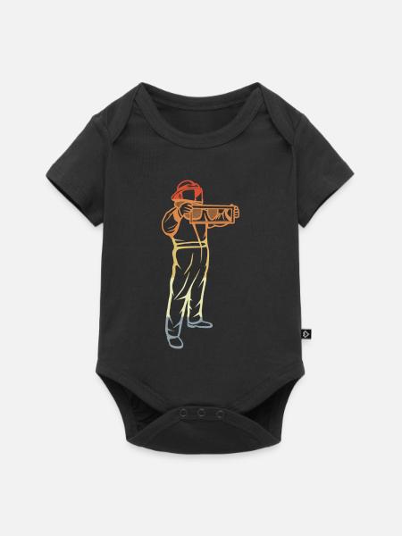 Retro Imker - Baby Premium Kurzarmbody - Schwarz