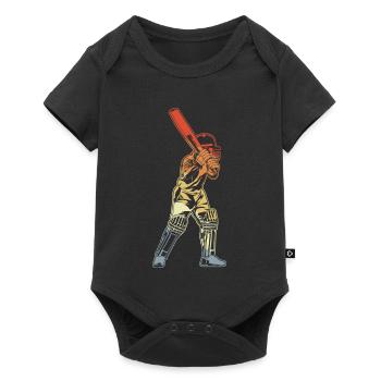 Retro Cricket Batter - Baby Premium short-sleeve bodysuit - black - Front