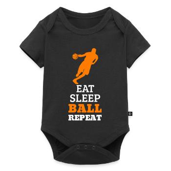 Eat. Sleep. Ball. Repeat. – Orange Design - Baby Premium short-sleeve bodysuit - black - Front