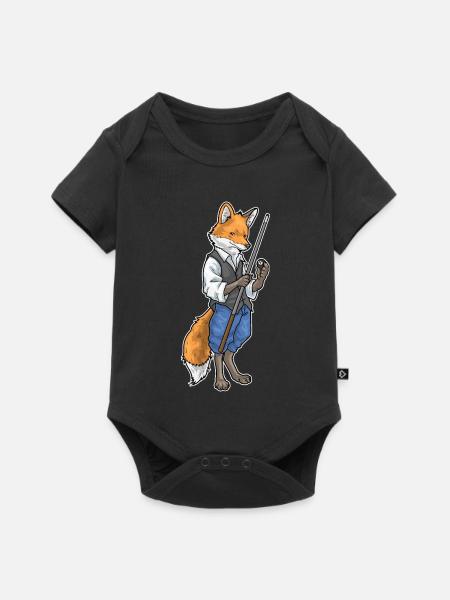 Fuchs Billiard Queue Sport - Baby Premium Kurzarmbody - Schwarz