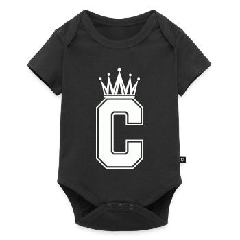 Buchstabe C - Baby Premium Kurzarmbody - Schwarz - Vorne