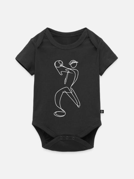 Cricket Bowler Skizze - Baby Premium Kurzarmbody - Schwarz