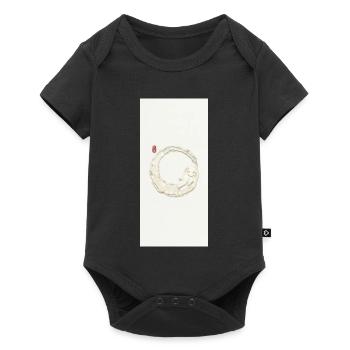 Lächelnder Zen Enso Kreis - Baby Premium Kurzarmbody - Schwarz - Vorne