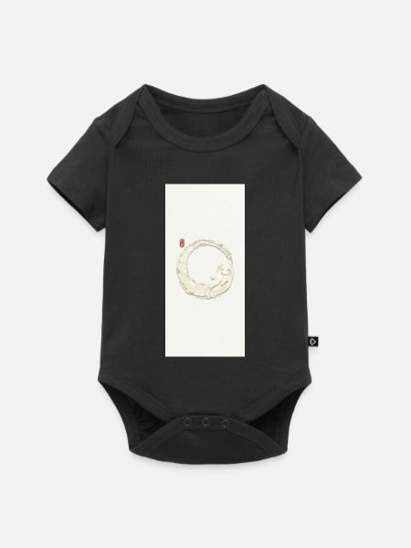 Lächelnder Zen Enso Kreis - Baby Premium Kurzarmbody - Schwarz