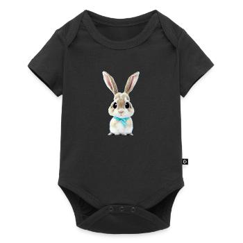 Lapin avec boucle - Body à manches courtes Premium Bébé - noir - Devant