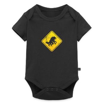 Méfiez-vous du loup-garou - Body à manches courtes Premium Bébé - noir - Devant
