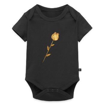 Fleur rose dorée - Body à manches courtes Premium Bébé - noir - Devant