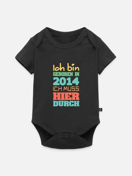 geboren 2014 - Baby Premium Kurzarmbody - Schwarz