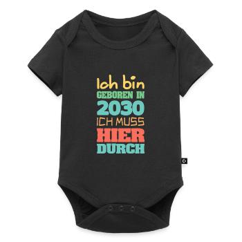 2030 - Baby Premium Kurzarmbody - Schwarz - Vorne
