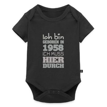 geboren 1958 - Baby Premium Kurzarmbody - Schwarz - Vorne