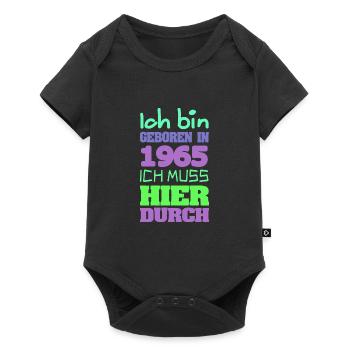 geboren 1965 - Baby Premium Kurzarmbody - Schwarz - Vorne