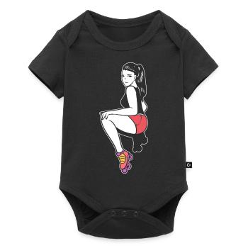 Roller Girl Rollerblader - Baby Premium Kurzarmbody - Schwarz - Vorne