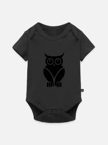eule - Baby Premium Kurzarmbody - Schwarz