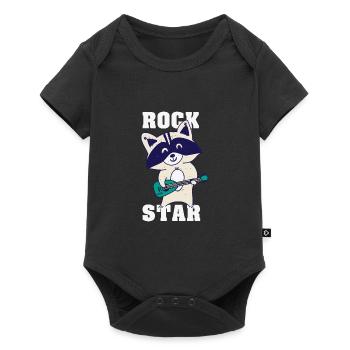 Raccoon Rock Star Guitare Rockin' Music Singer - Body à manches courtes Premium Bébé - noir - Devant