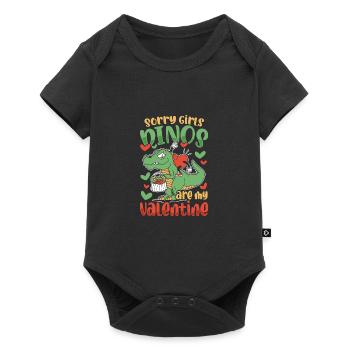Sorry Girls Dinos are My Valentine - Baby Premium Kurzarmbody - Schwarz - Vorne