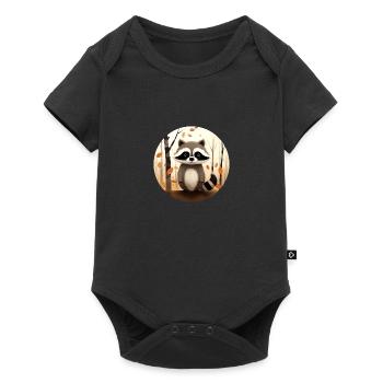 A raccoon in autumn - Baby Premium short-sleeve bodysuit - black - Front