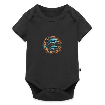 Dolphins - Baby Premium short-sleeve bodysuit - black - Front