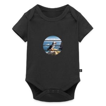 Macareux sur une falaise - Body à manches courtes Premium Bébé - noir - Devant