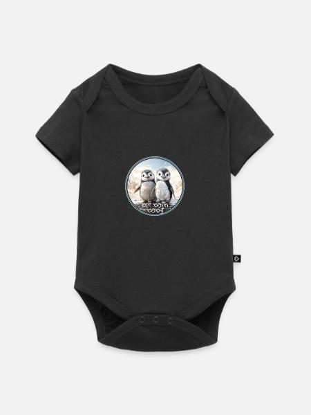 Ice bath baby - Baby Premium Kurzarmbody - Schwarz