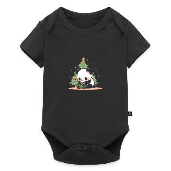 Sapin de Noël Panda Bear - Body à manches courtes Premium Bébé - noir - Devant